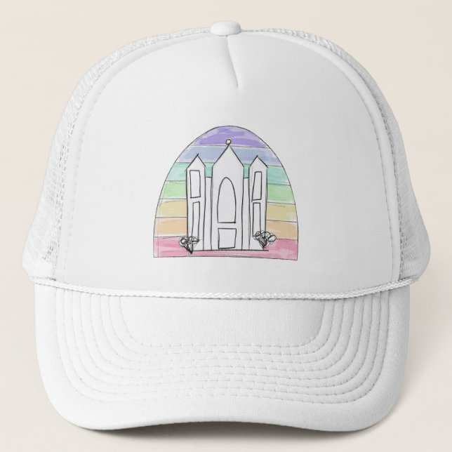 Casquette LDS Salt Lake City Temple arc-en-ciel couchant mor (Devant)