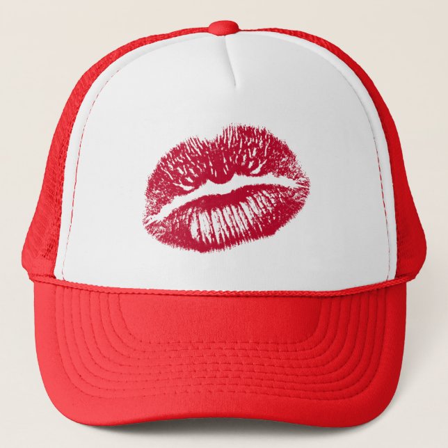 Casquette Le baiser, lèvres rouges (Devant)