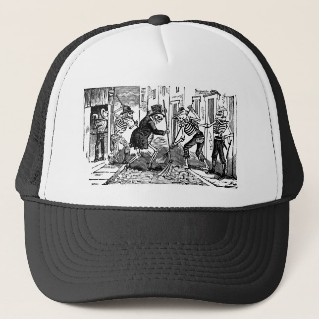 Casquette "Le balayeur heureux Calaveras " (Devant)