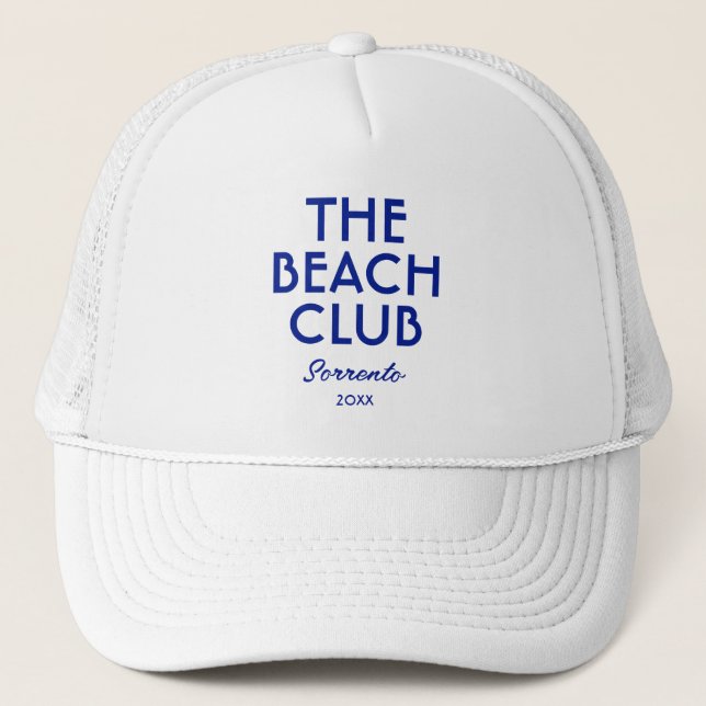 Casquette Le Beach Club Sorrento Vibrant Bleu Custom (Devant)