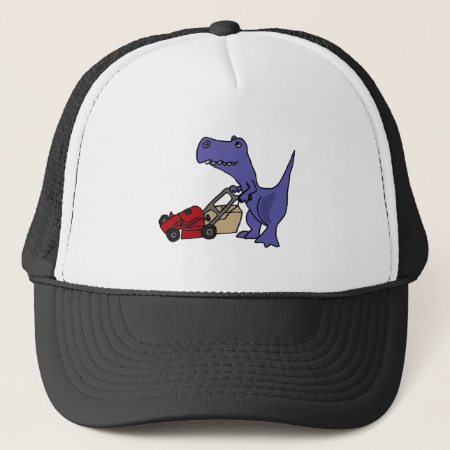 Casquette Le BH dinosaure de T-rex poussant la tondeuse à (Devant)