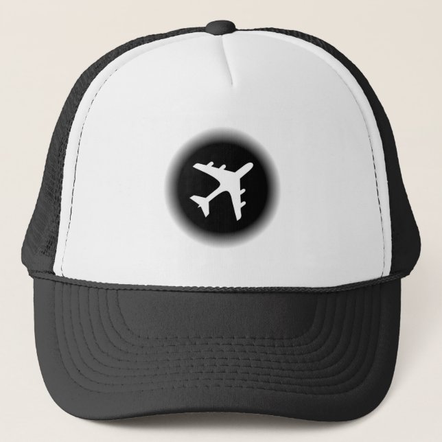 Casquette Le blanc noir se fanent conception d'avion (Devant)