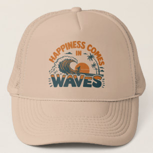Casquette Le bonheur vient à Waves Retro Beach