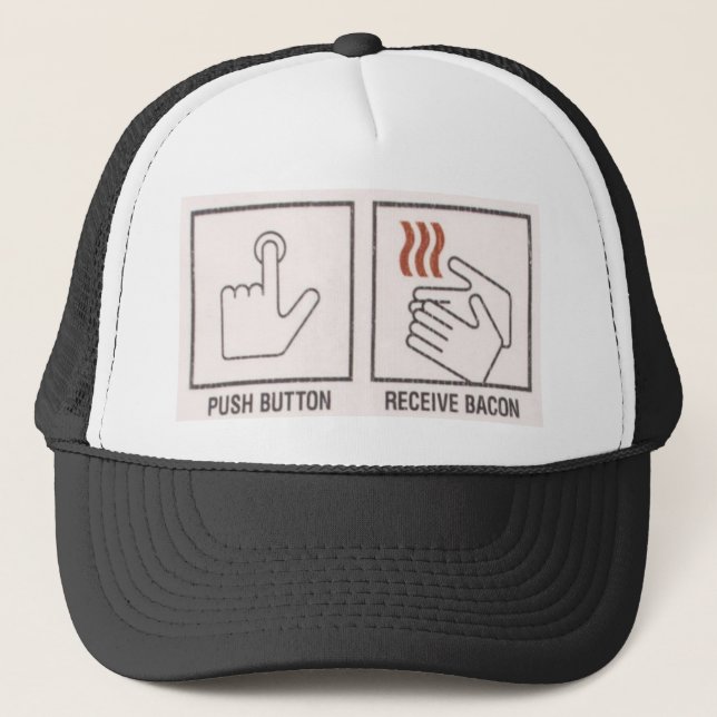 Casquette Le bouton poussoir, reçoivent le lard (Devant)
