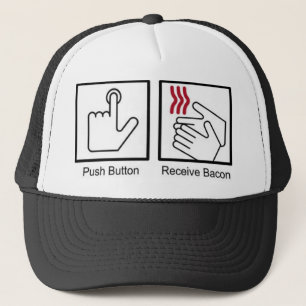 Casquette Le bouton poussoir, reçoivent le lard -