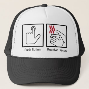 Casquette Le bouton poussoir, reçoivent le lard -