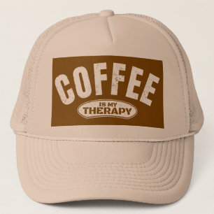 Casquette le café est ma thérapie caféine typographie drôle 