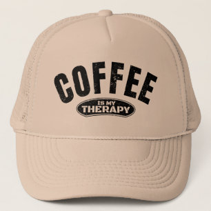 Casquette le café est ma thérapie caféine typographie drôle 