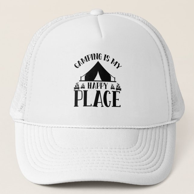 Casquette Le camping est mon endroit heureux (Devant)