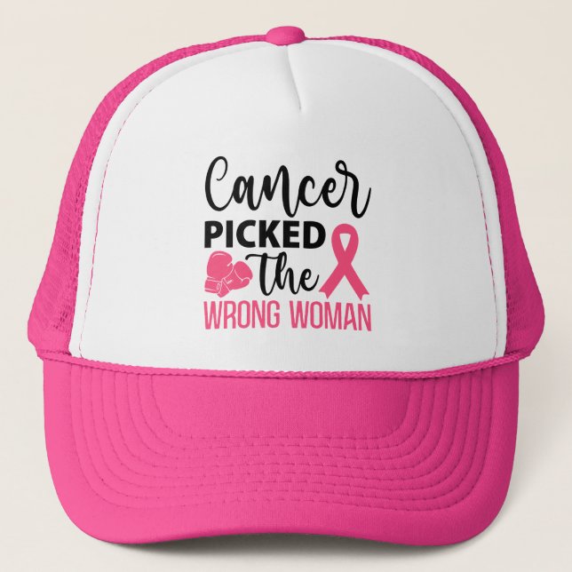 Casquette Le cancer a attrapé la mauvaise femme forte dame p (Devant)