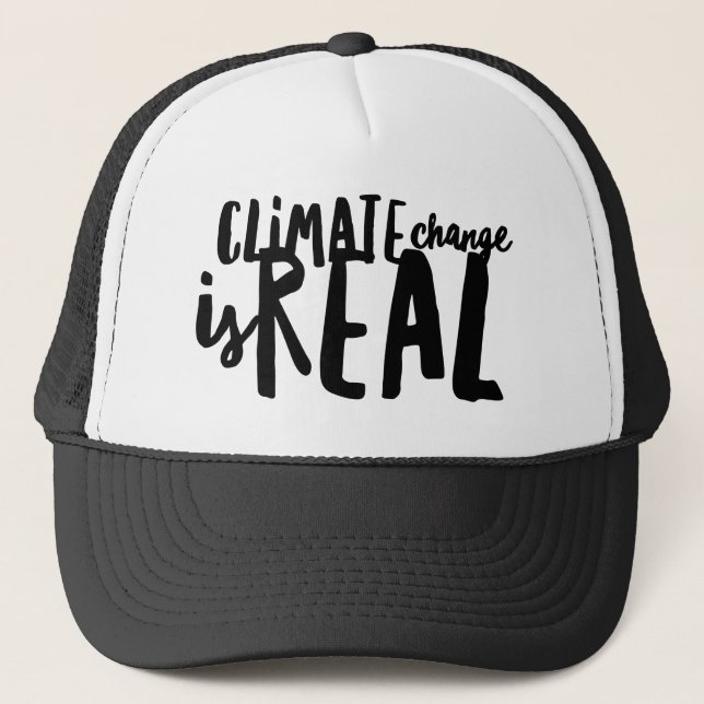 Casquette Le changement climatique est un vrai chapeau de ca (Devant)