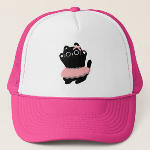 Casquette Le chapeau de femme est un chat noir dansant 