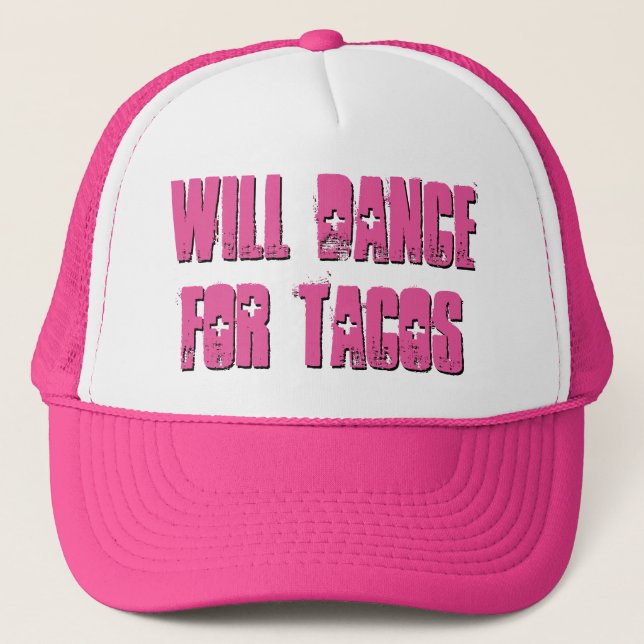 Casquette Le Chapeau du Trucker rose Tacos s'amuse (Devant)
