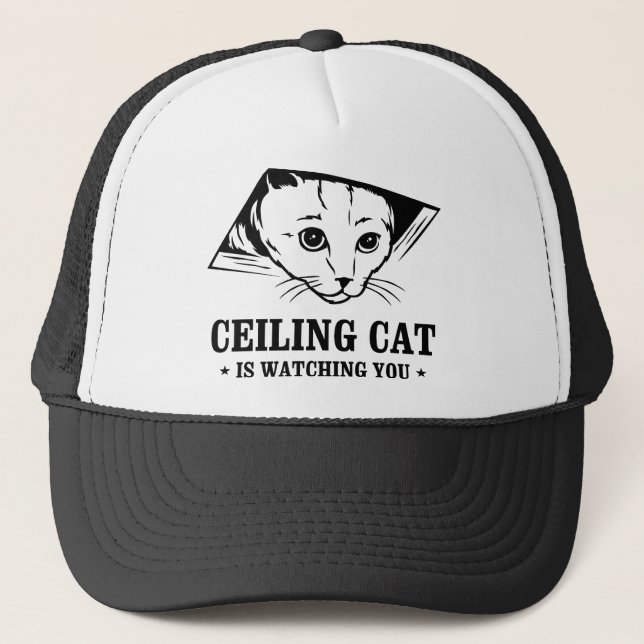 Casquette Le chat de plafond vous observe (Devant)