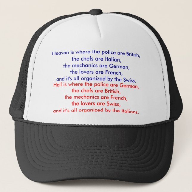 Casquette Le ciel est où la police est britannique, le che… (Devant)