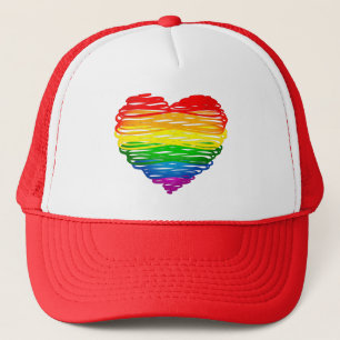 Casquette Le cœur arc-en-ciel de SlipperyJoe griffonné tourb