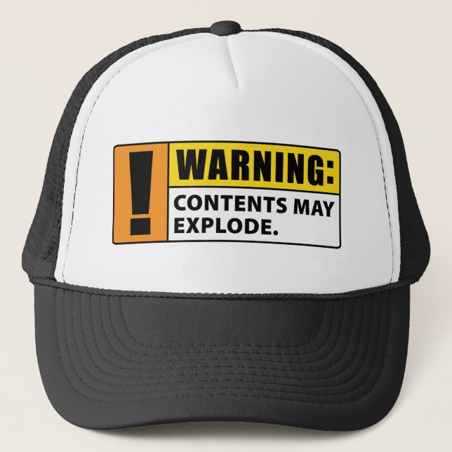 Casquette Le contenu d'avertissement peut éclater (Devant)