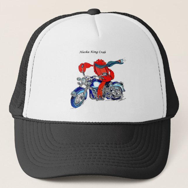 Casquette Le crabe roi de l'Alaska sur la moto (Devant)