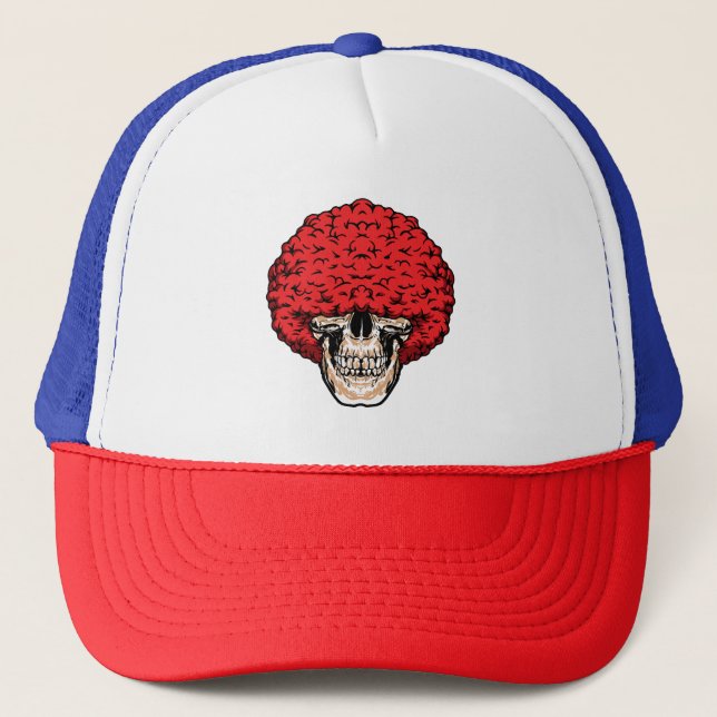 Casquette Le crâne d'Afro-Man : Abondante chevelure rousse b (Devant)