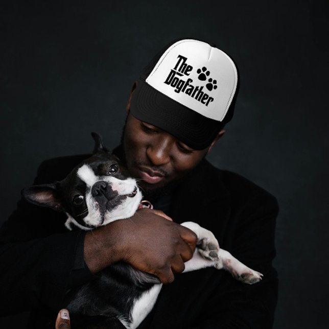 Casquette Le Dogfather s'amuse en noir et blanc en disant : (Créateur téléchargé)