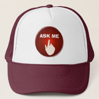 Casquette Le doigt sur le bouton rougeoyant rouge me