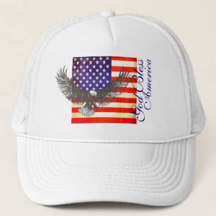 Casquette Le drapeau américain et l'aigle dieu bénisse l'amé