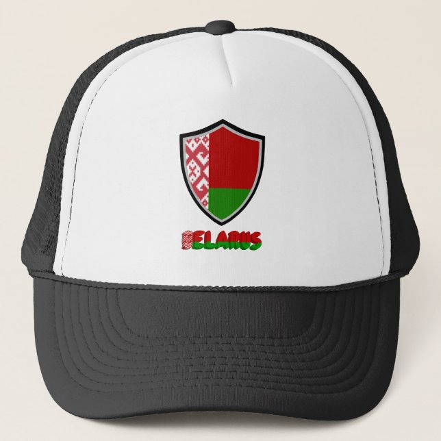 Casquette Le drapeau de la Biélorussie chapeau de camionneur (Devant)