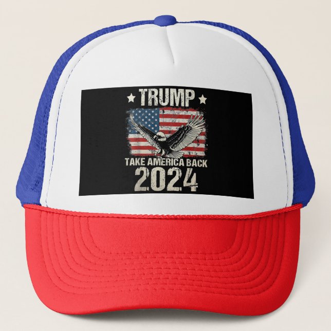 Casquette Le drapeau de Trump 2024 reprend l'Amérique hommes (Devant)
