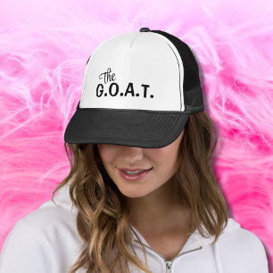 Casquette Le G.O.A.T. drôle chèvre citation noir Trucker Cha