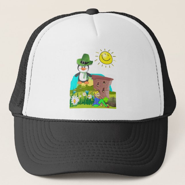 Casquette le jour de saint-patrick pingouin leprechaun (Devant)