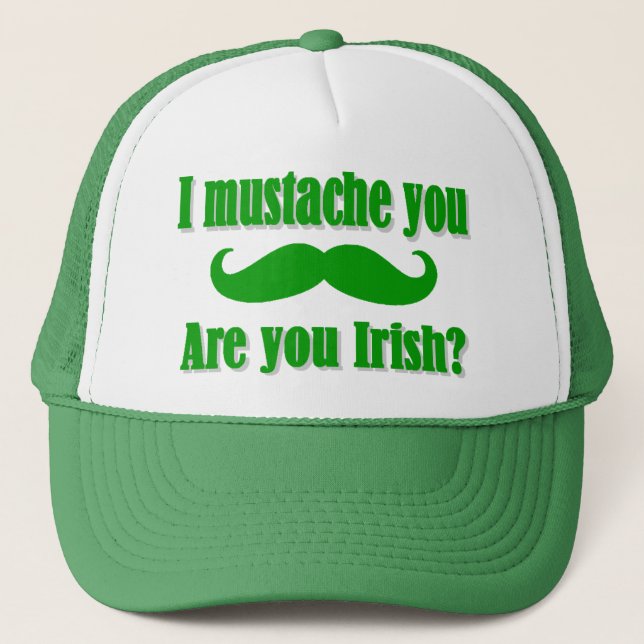 Casquette Le jour de St Patrick irlandais drôle de moustache (Devant)