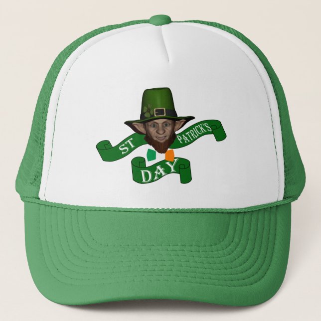 Casquette Le jour de St Patrick mignon drôle de lutin (Devant)
