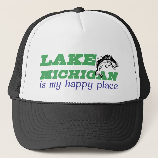 Casquette Le lac Michigan est mon endroit heureux (Devant)