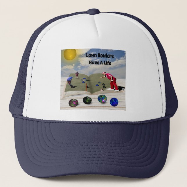 Casquette Le Livre De Pelouse Bowls Popout Art, Truckers Cas (Devant)