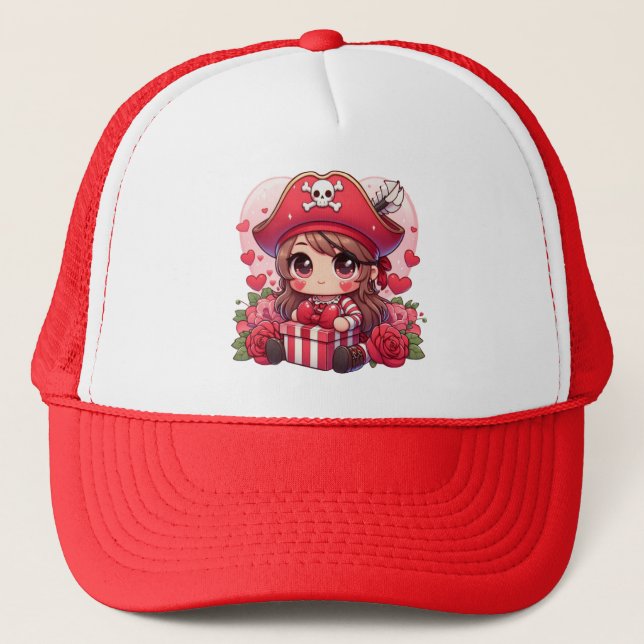 Casquette Le magnifique pirate de la Saint Valentin (Devant)