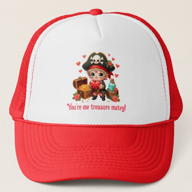 Casquette Le magnifique pirate de la Saint Valentin (Devant)