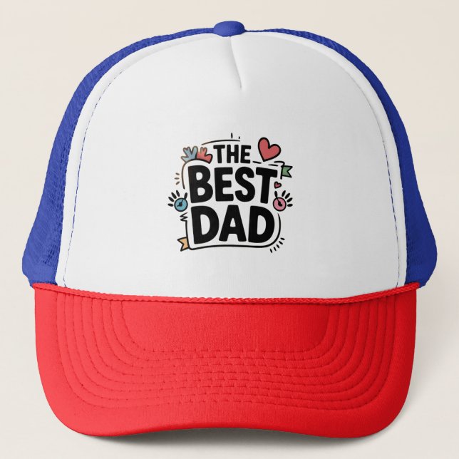 Casquette Le meilleur design de texte papa (Devant)