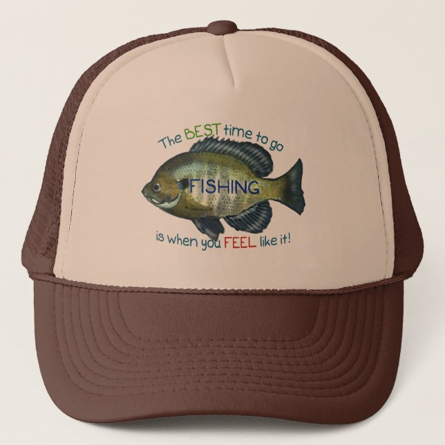 Casquette Le Meilleur Moment Pour Aller Pêcher | Poisson rou (Devant)