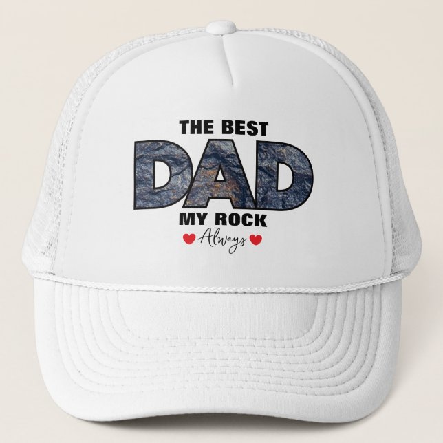 Casquette "Le meilleur papa mon rock toujours" Graphique (Devant)