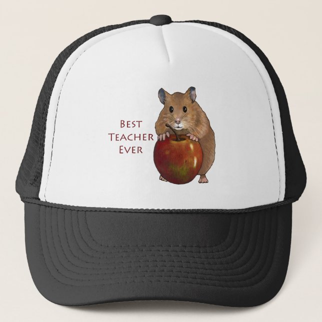 Casquette Le meilleur professeur jamais : Hamster avec Apple (Devant)