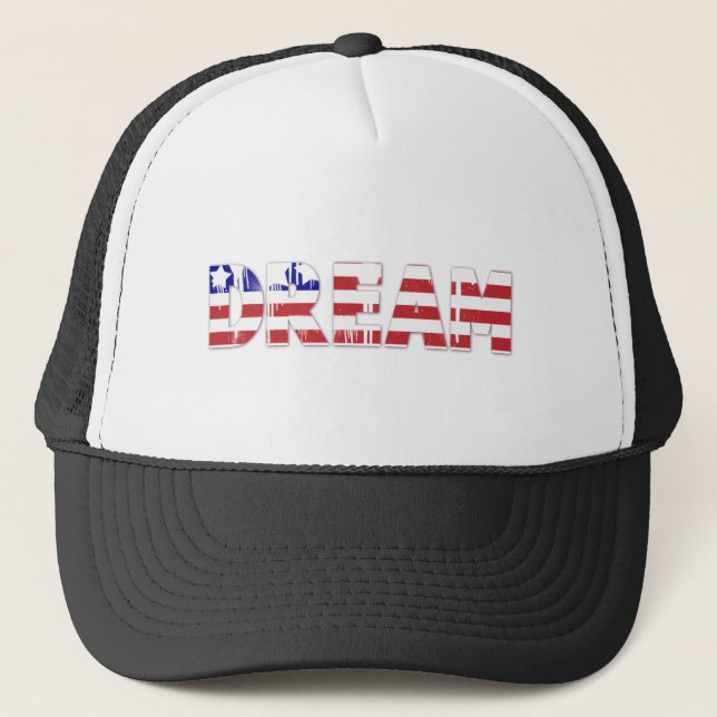 Casquette Le mot "Dream" avec drapeau américain (Devant)