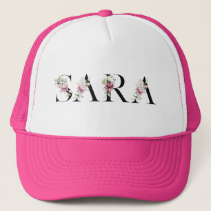 Casquette Le nom est Sara. Je m'appelle Sara.