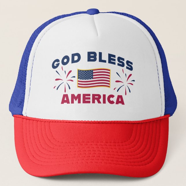 Casquette Le Patriot Pays Dieu bénisse l'Amérique Trucker Ch (Devant)