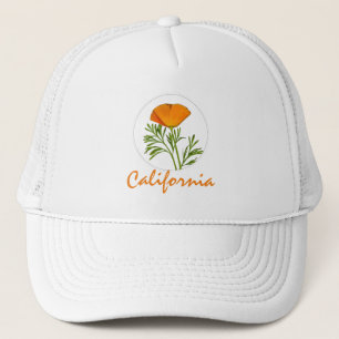 Casquette Le pavot de Californie dans un cercle, Texte "Cali