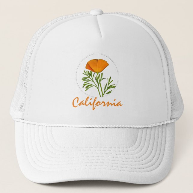 Casquette Le pavot de Californie dans un cercle, Texte "Cali (Devant)