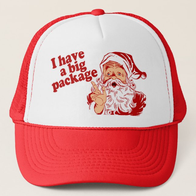 Casquette Le père noël a un grand paquet (Devant)