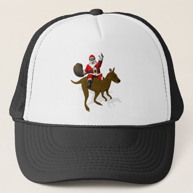 Casquette Le Père Noël En Route Sur Kangaroo (Devant)