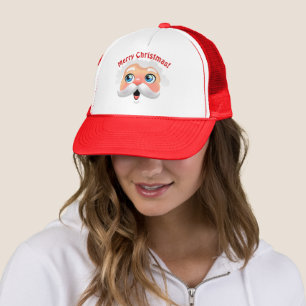 Casquette Le père noël heureux font face à la bande dessi