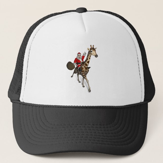 Casquette Le Père Noël Monte Une Girafe (Devant)