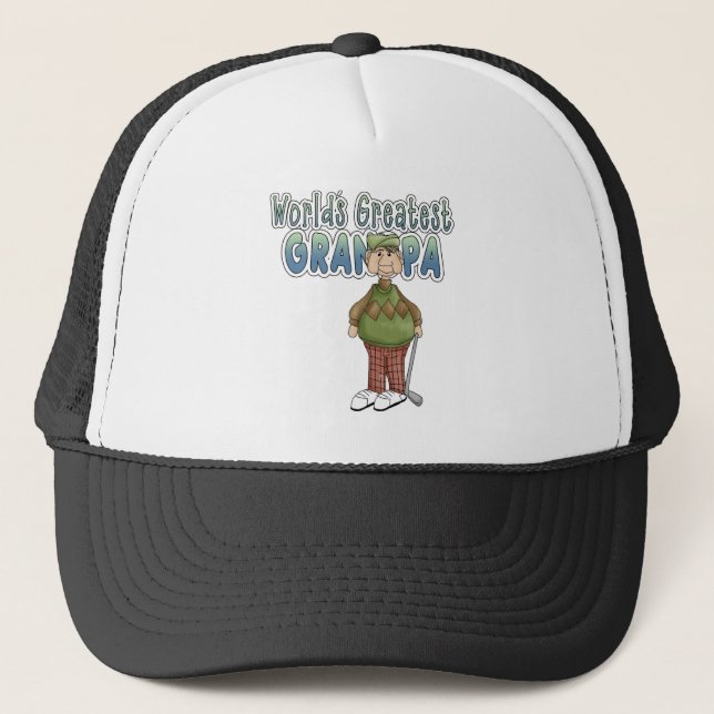 Casquette Le plus grand grand-papa du monde jouant au golf (Devant)